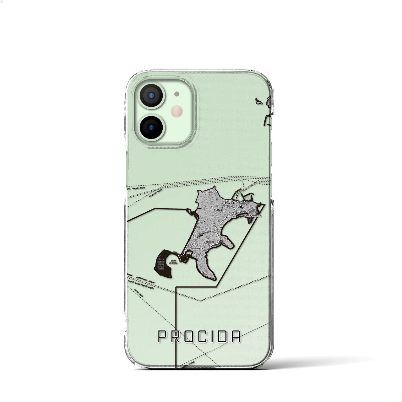 【プローチダ（イタリア）】地図柄iPhoneケース（クリアタイプ）