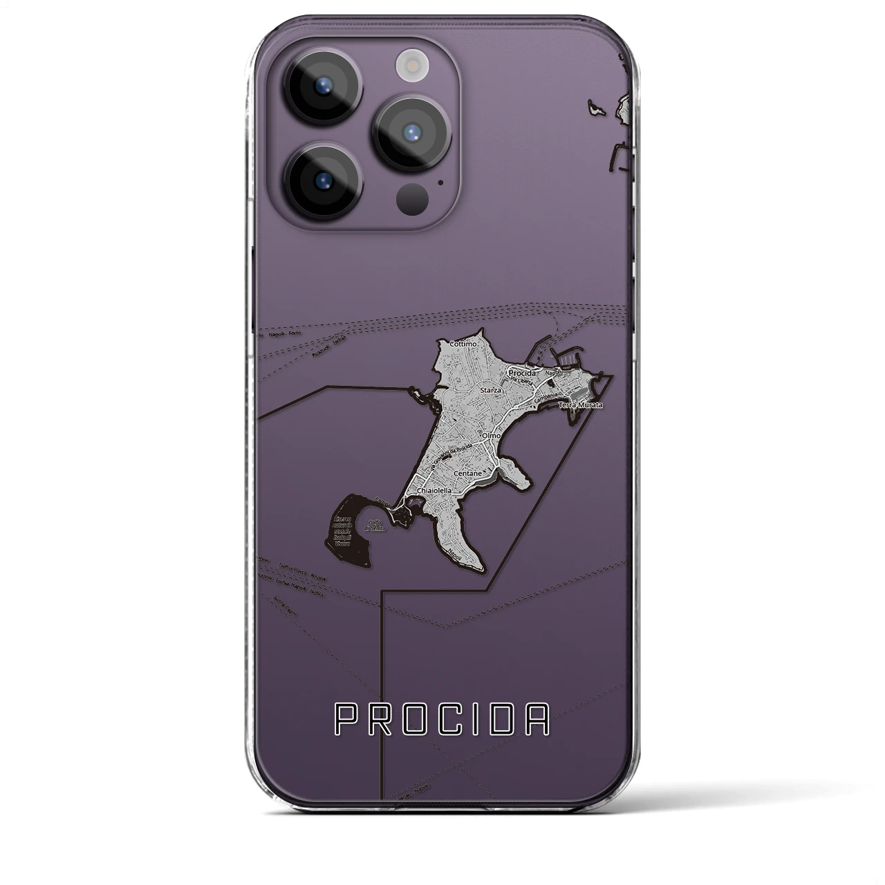 【プローチダ（イタリア）】地図柄iPhoneケース（クリアタイプ）