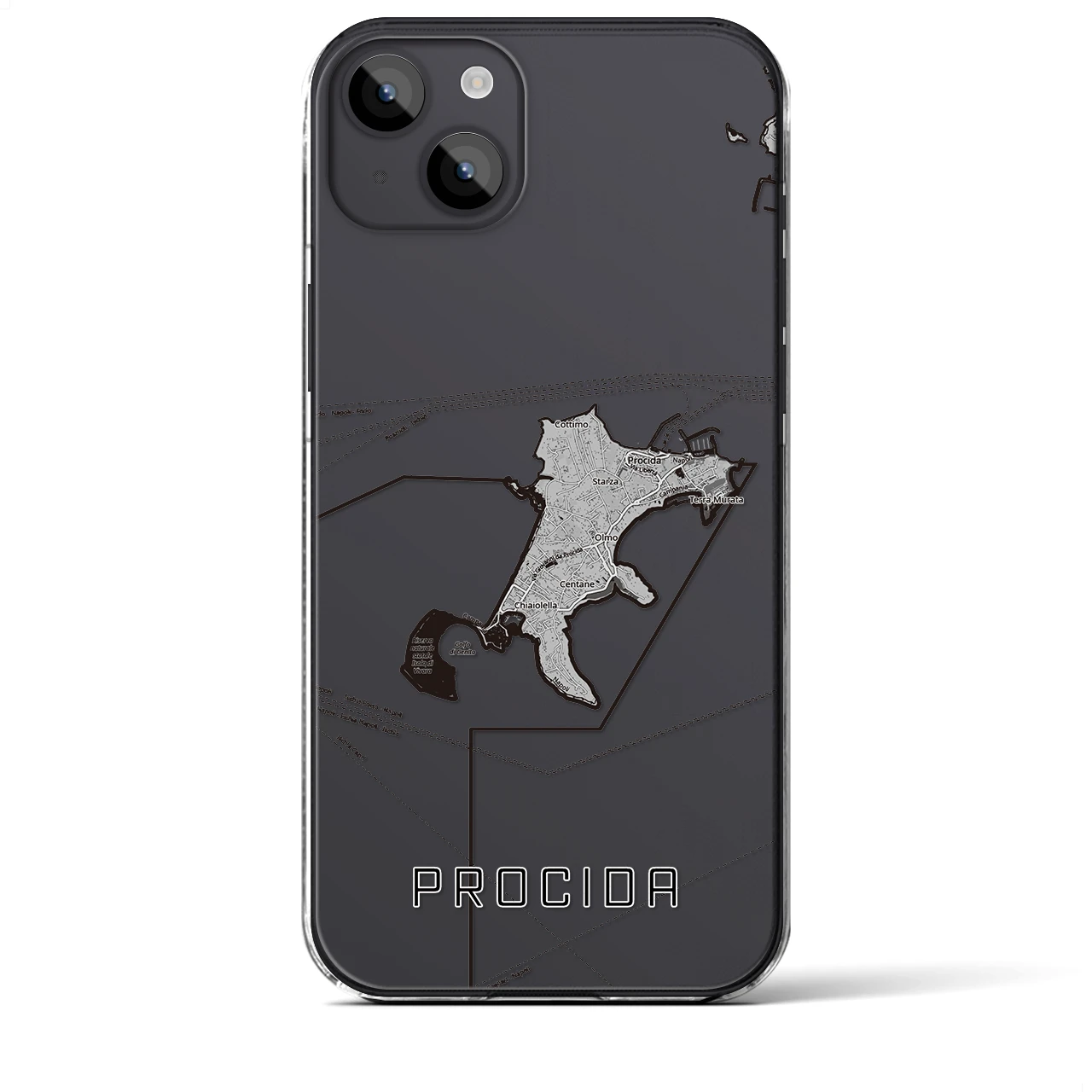 【プローチダ（イタリア）】地図柄iPhoneケース（クリアタイプ）