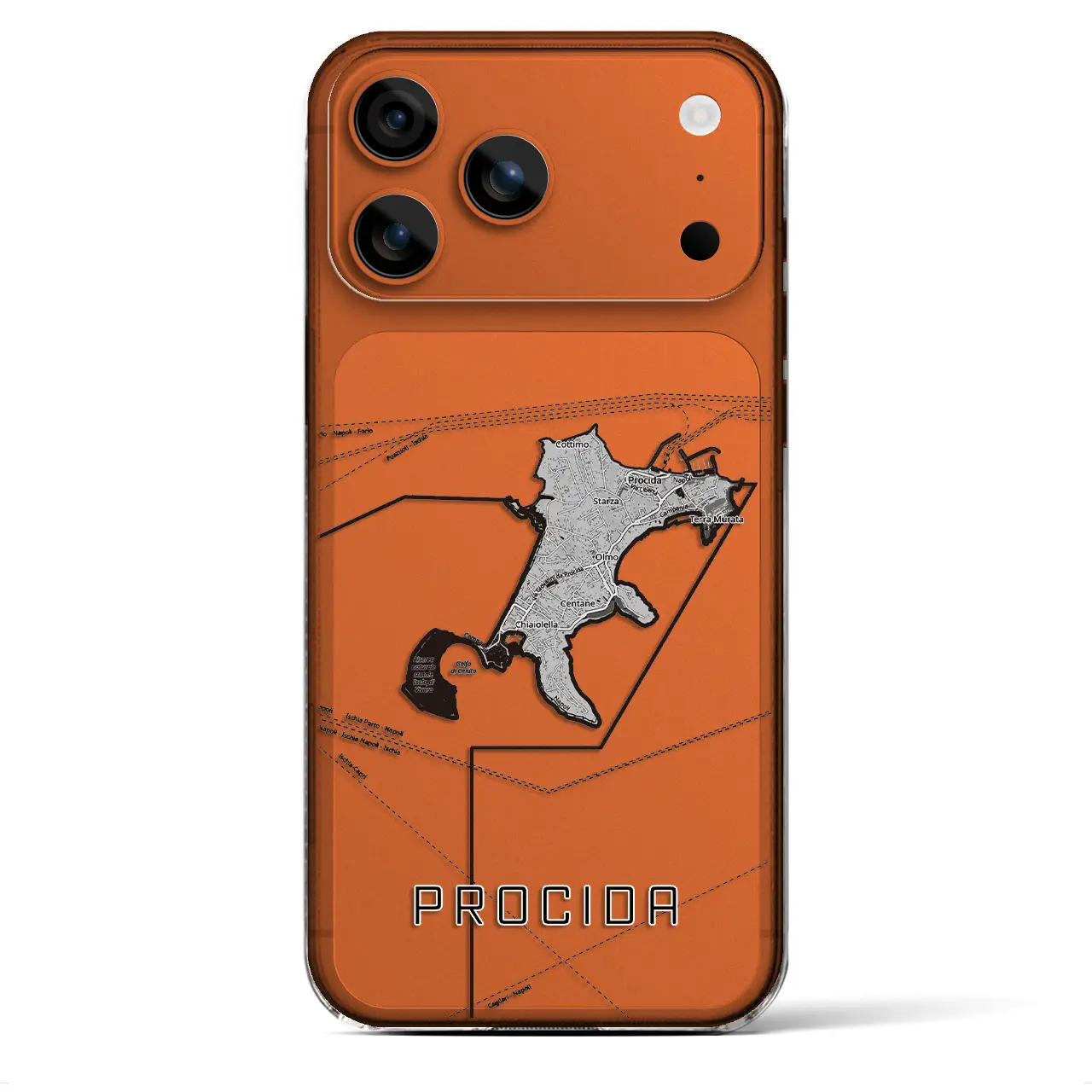 【プローチダ（イタリア）】地図柄iPhoneケース（クリアタイプ）