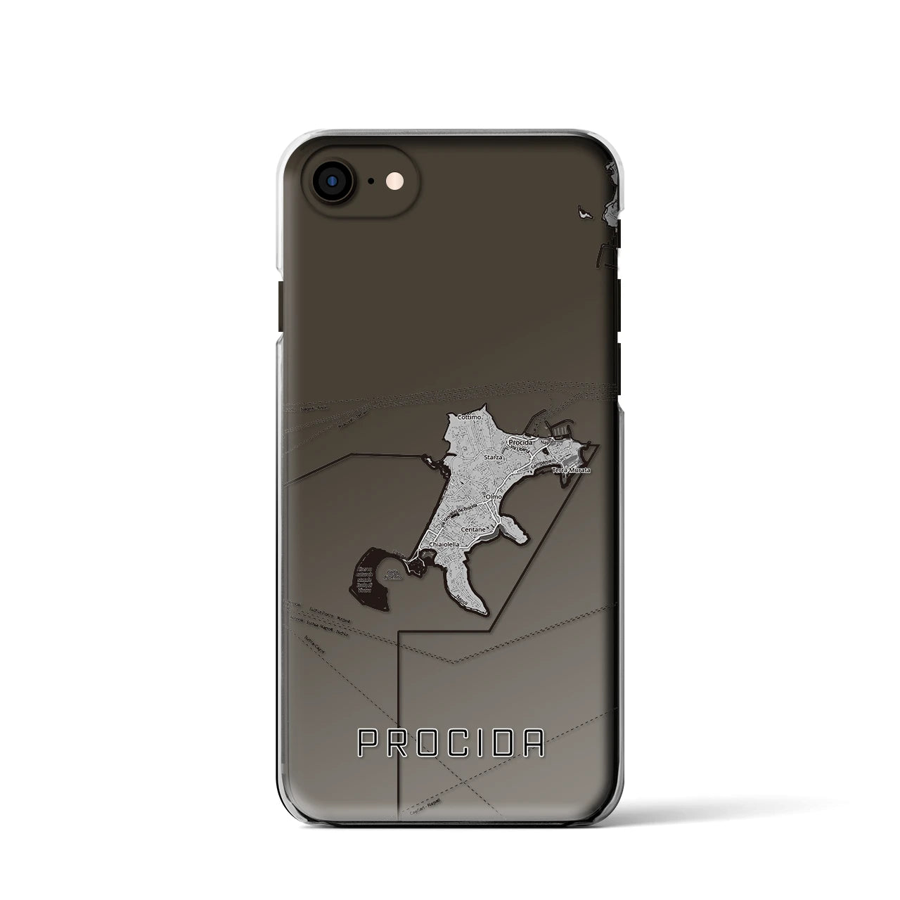 【プローチダ（イタリア）】地図柄iPhoneケース（クリアタイプ）