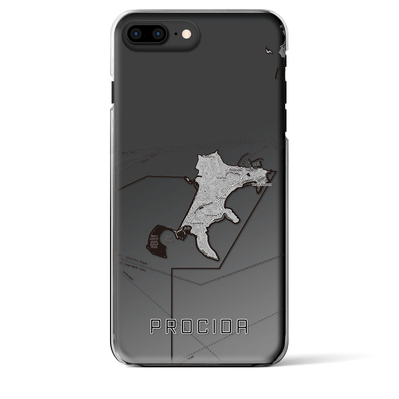 【プローチダ（イタリア）】地図柄iPhoneケース（クリアタイプ）