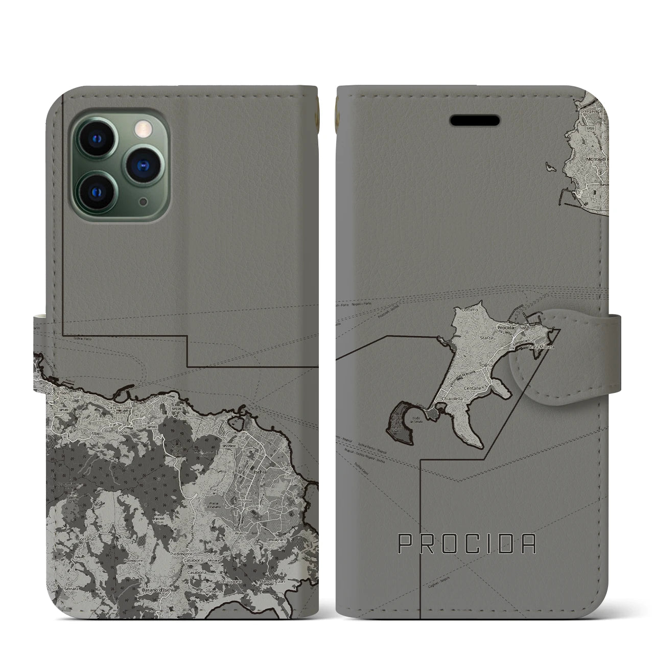 【プローチダ（イタリア）】地図柄iPhoneケース（手帳タイプ）