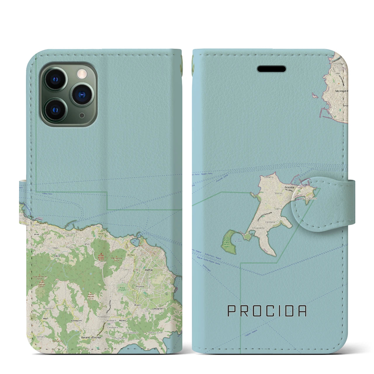 【プローチダ（イタリア）】地図柄iPhoneケース（手帳タイプ）