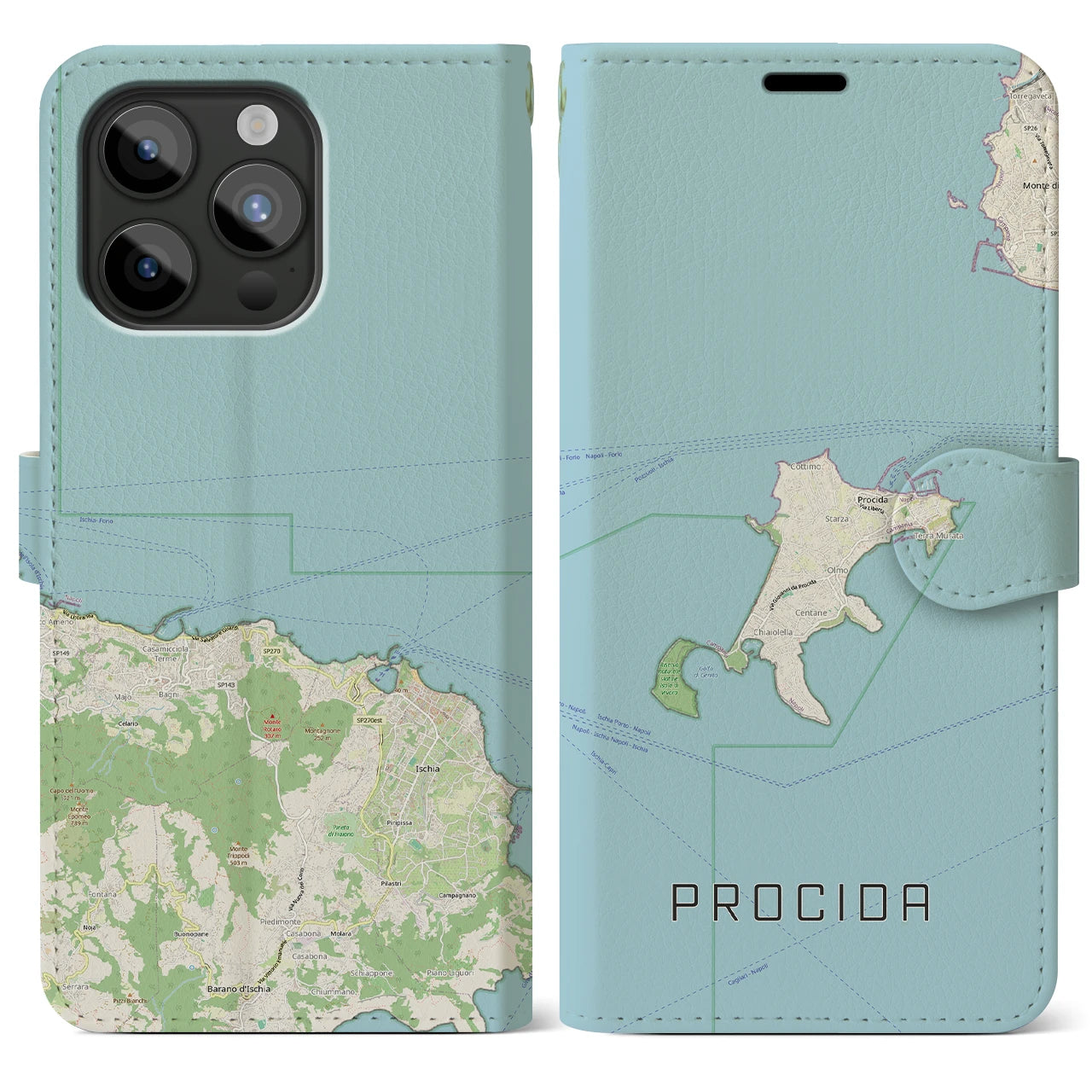 【プローチダ（イタリア）】地図柄iPhoneケース（手帳タイプ）