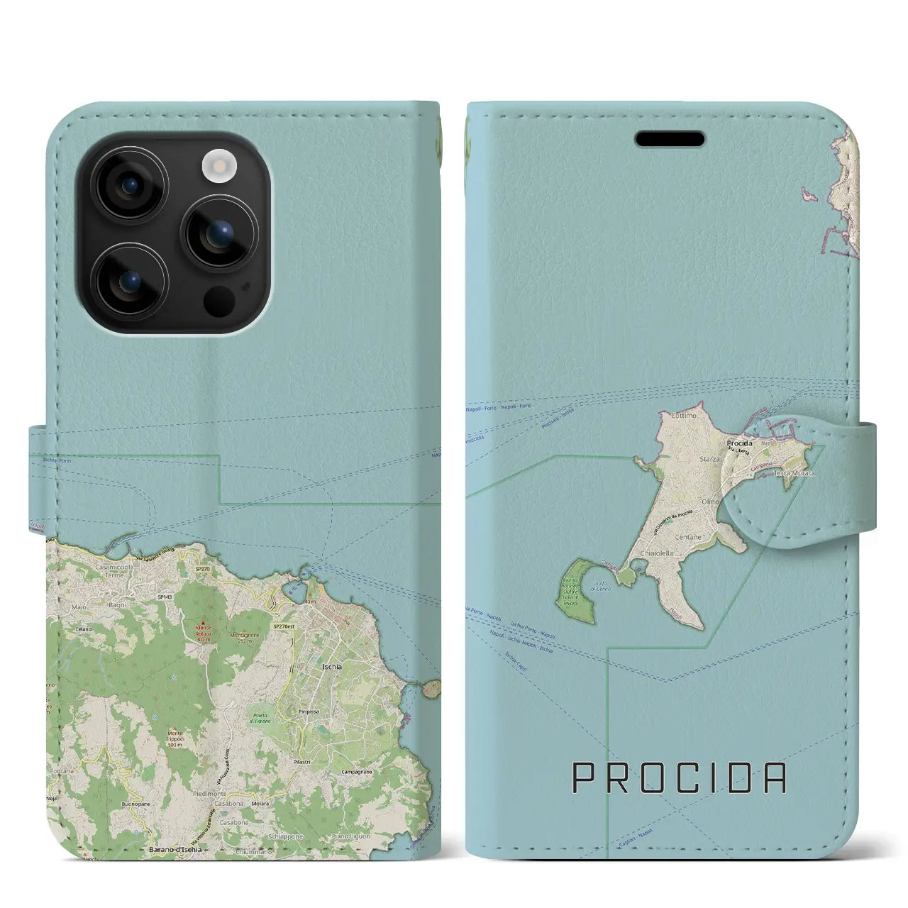 【プローチダ（イタリア）】地図柄iPhoneケース（手帳タイプ）