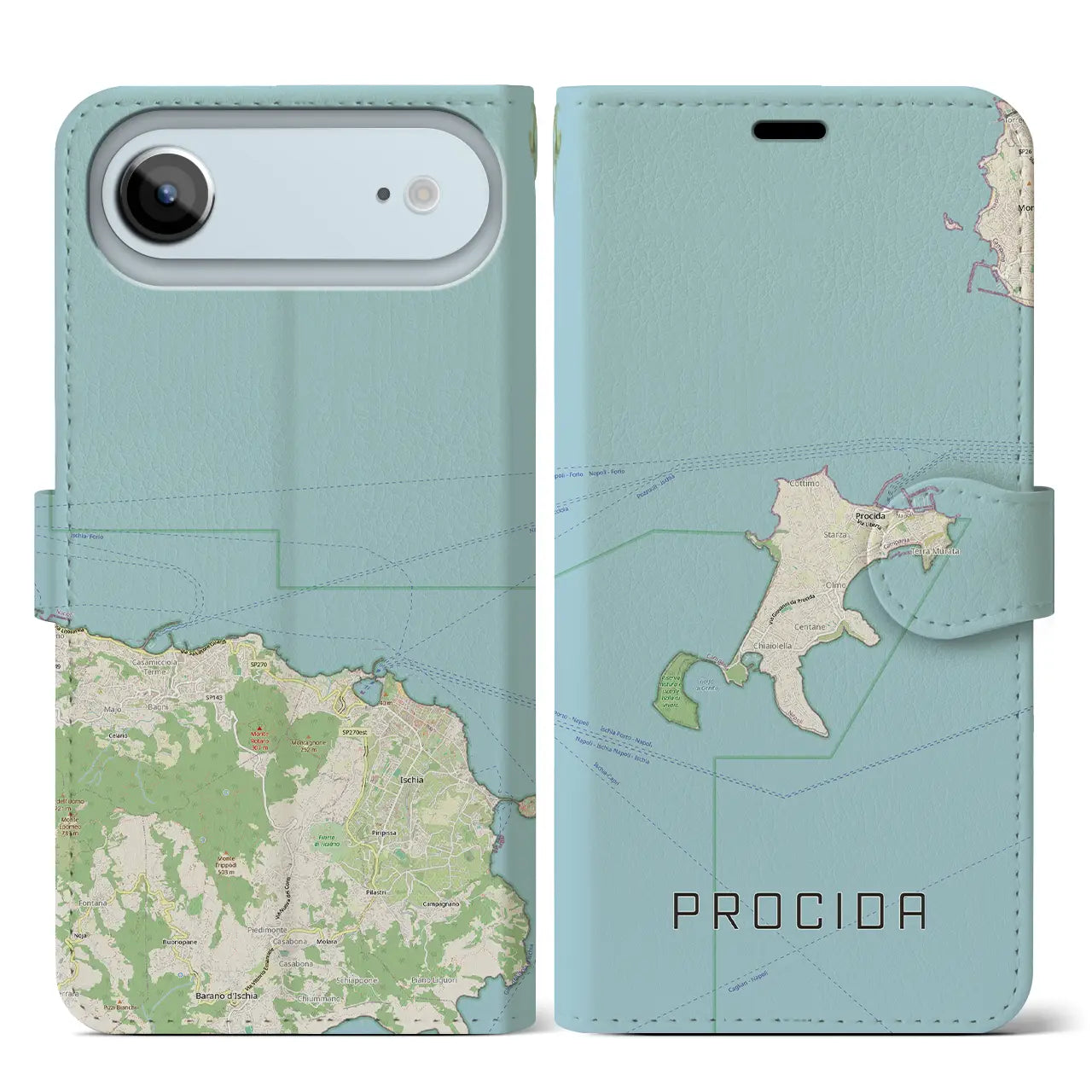 【プローチダ（イタリア）】地図柄iPhoneケース（手帳タイプ）