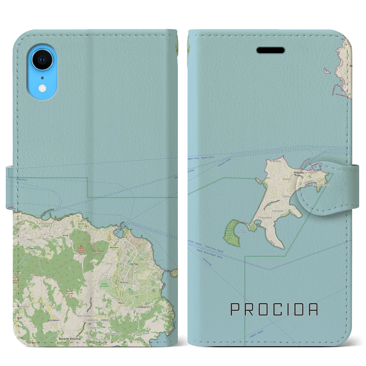 【プローチダ（イタリア）】地図柄iPhoneケース（手帳タイプ）