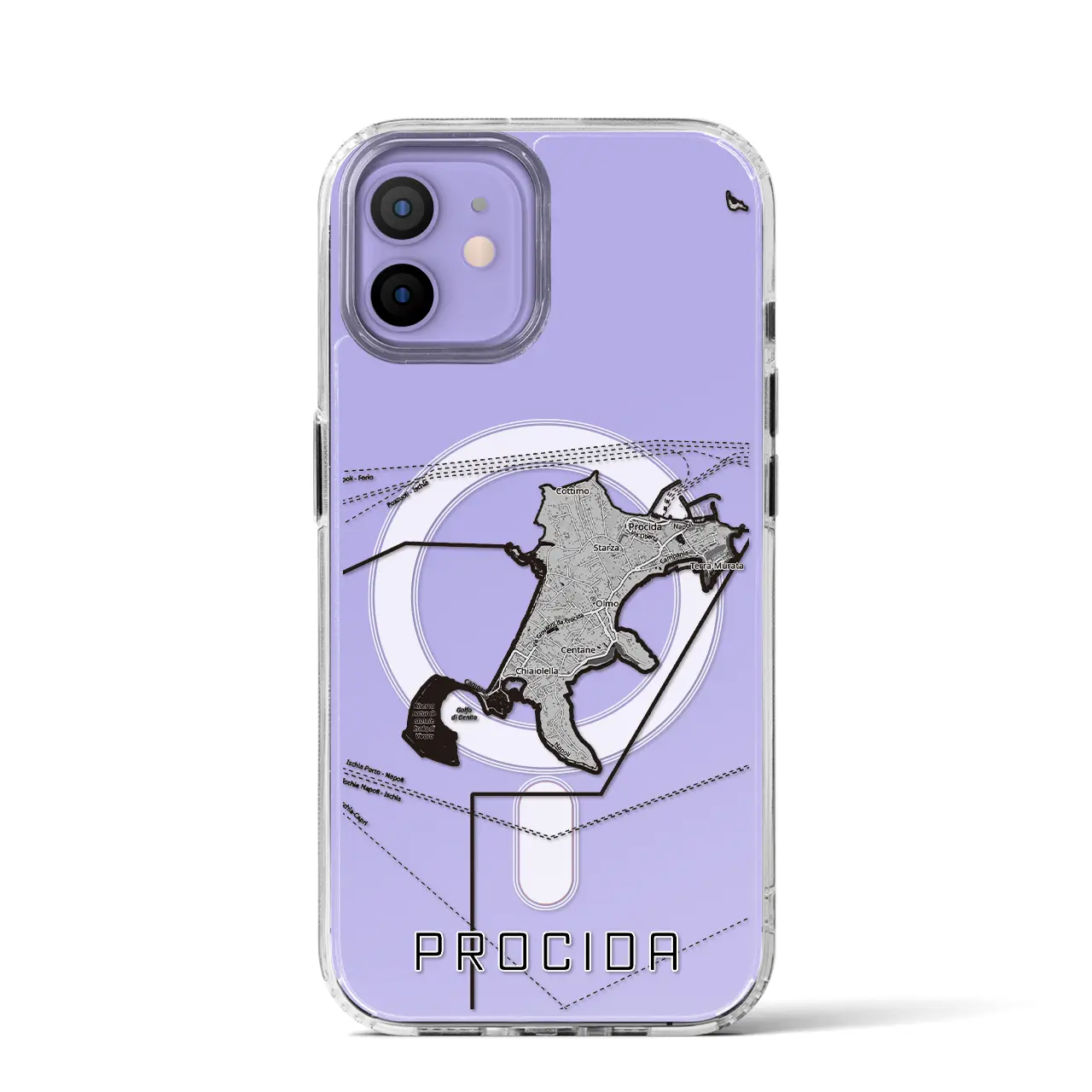 【プローチダ（イタリア）】地図柄iPhoneケース（MagSafeタイプ）