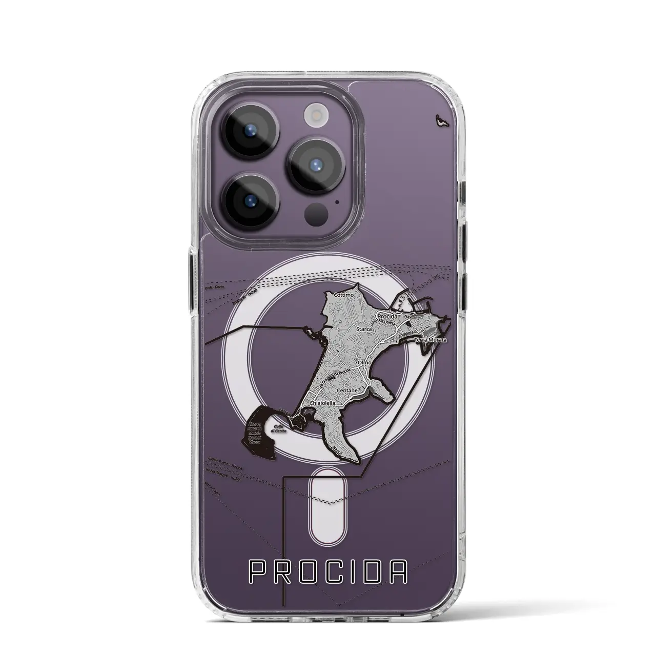 【プローチダ（イタリア）】地図柄iPhoneケース（MagSafeタイプ）