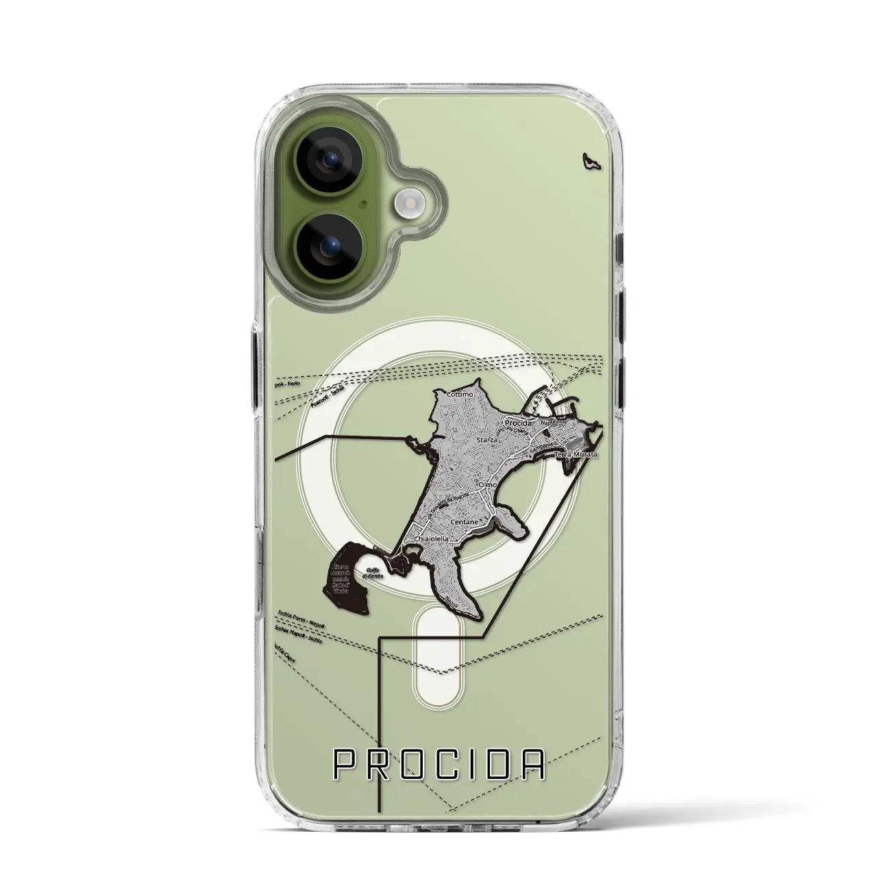 【プローチダ（イタリア）】地図柄iPhoneケース（MagSafeタイプ）