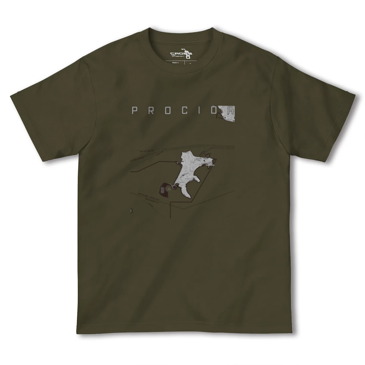 【プローチダ（イタリア）】地図柄ヘビーウェイトTシャツ