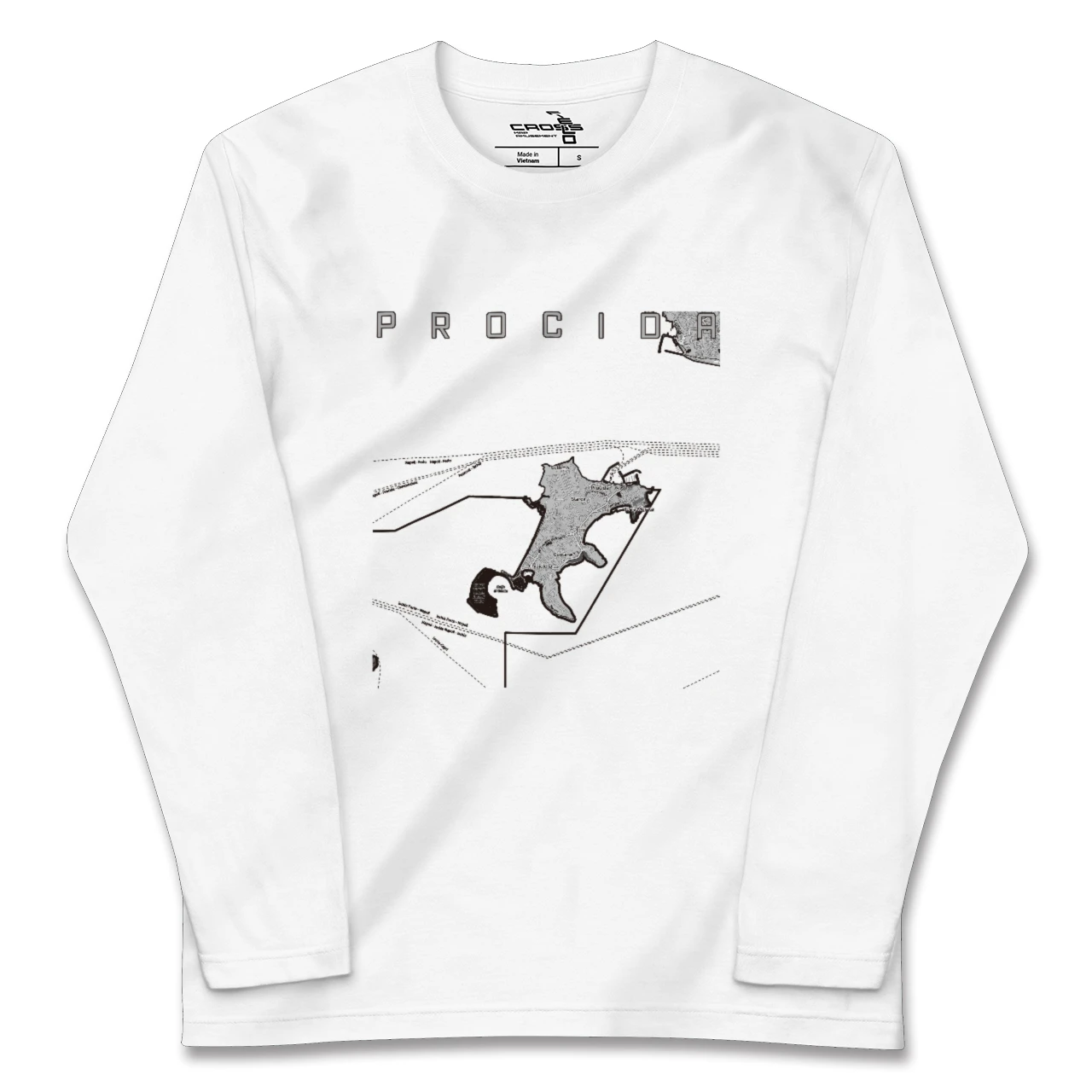 【プローチダ（イタリア）】地図柄ロングスリーブTシャツ