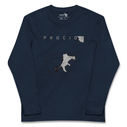 【プローチダ（イタリア）】地図柄ロングスリーブTシャツ