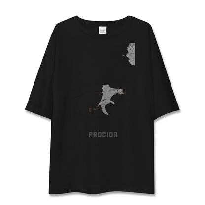 【プローチダ（イタリア）】地図柄ビッグシルエットTシャツ