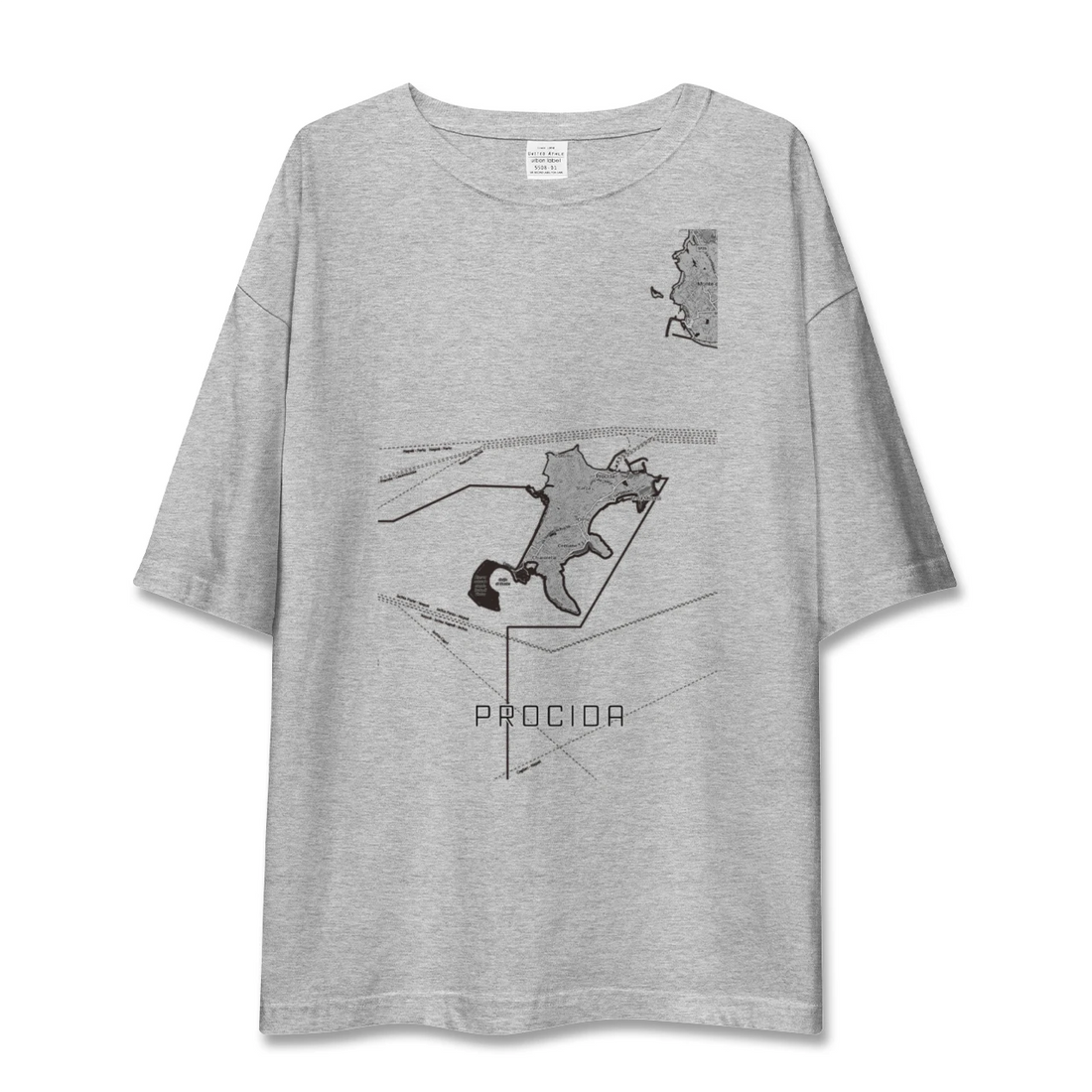 【プローチダ（イタリア）】地図柄ビッグシルエットTシャツ