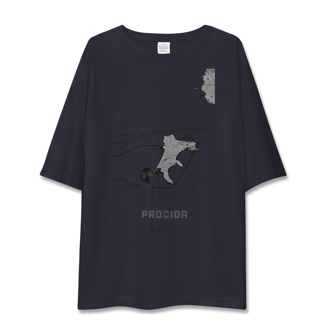 【プローチダ（イタリア）】地図柄ビッグシルエットTシャツ