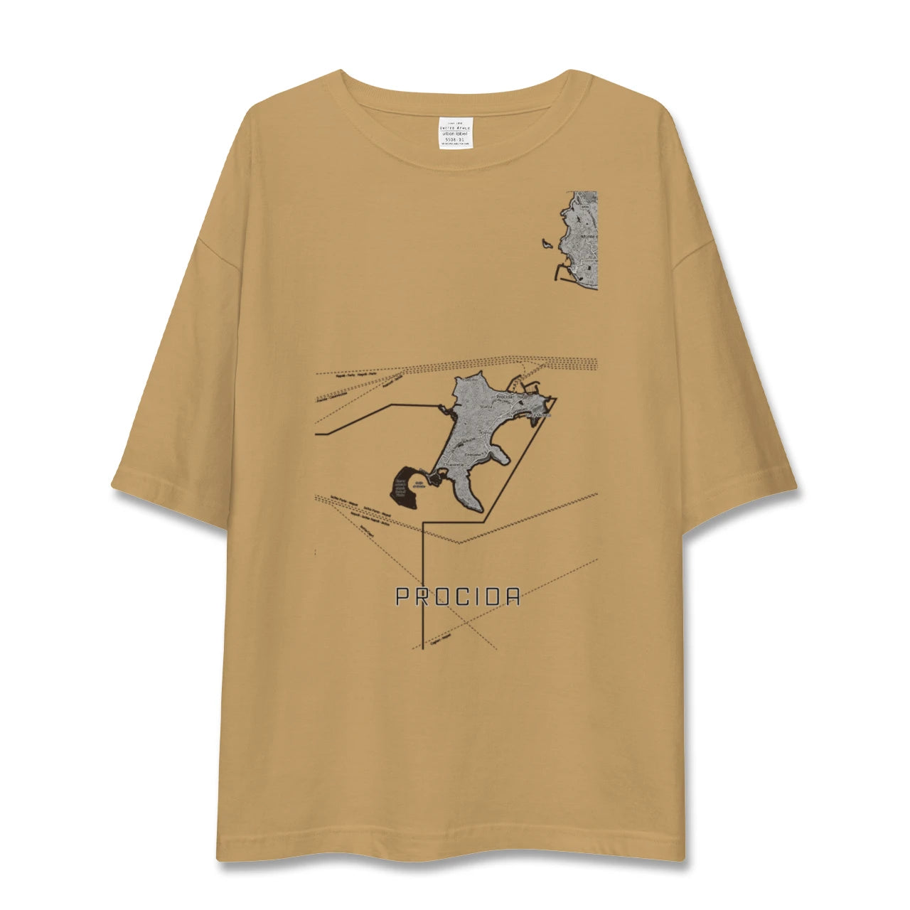 【プローチダ（イタリア）】地図柄ビッグシルエットTシャツ