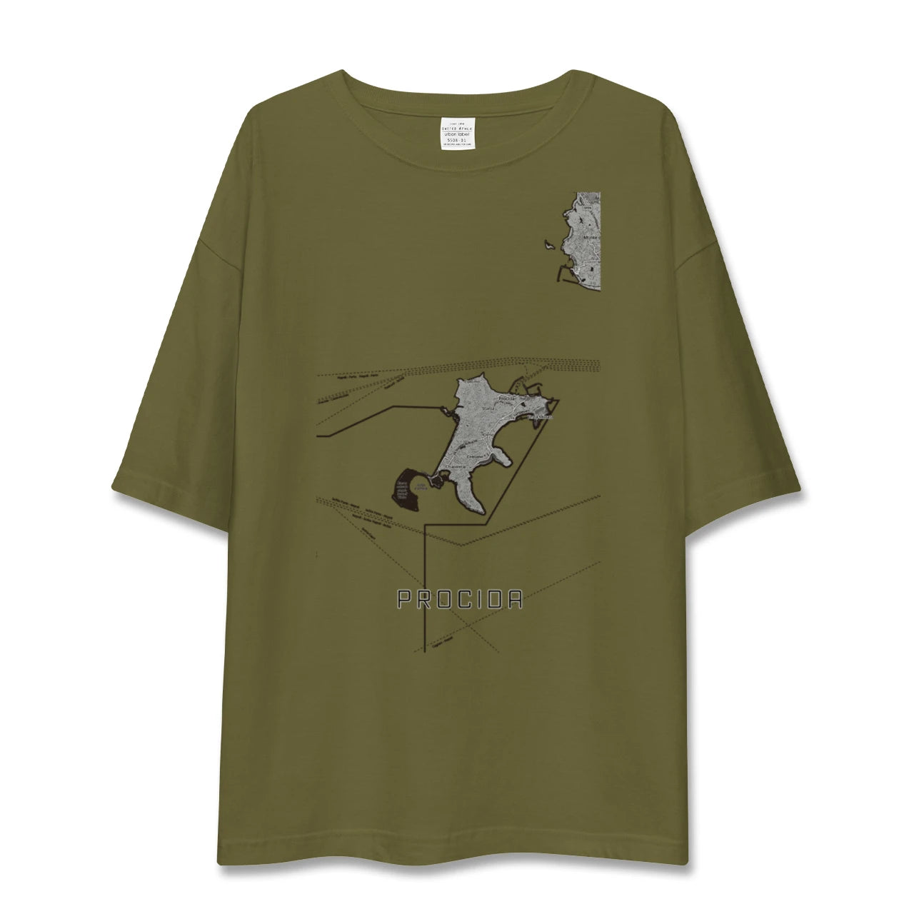 【プローチダ（イタリア）】地図柄ビッグシルエットTシャツ