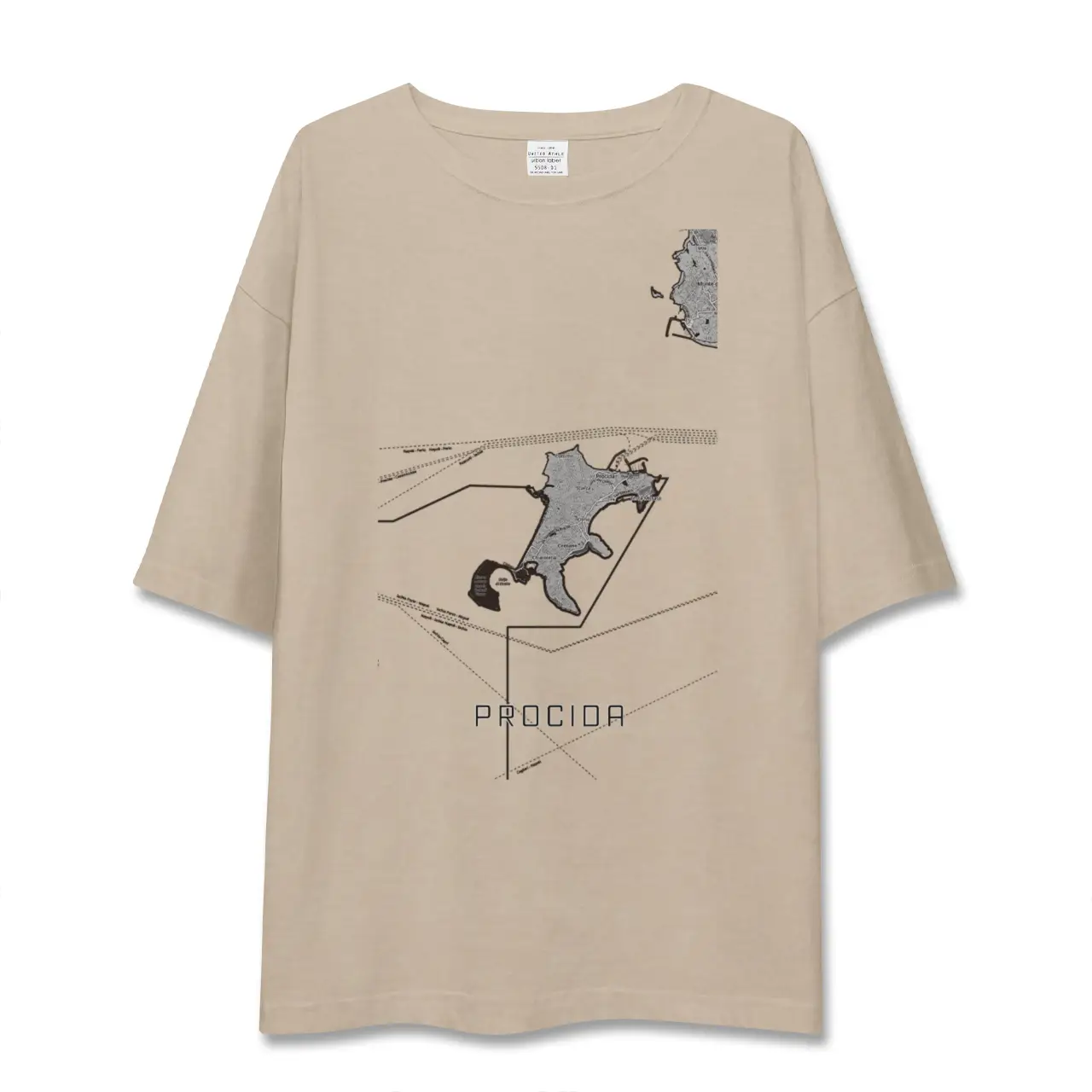 【プローチダ（イタリア）】地図柄ビッグシルエットTシャツ