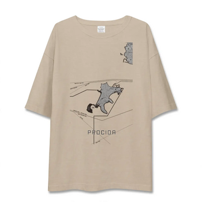 【プローチダ（イタリア）】地図柄ビッグシルエットTシャツ