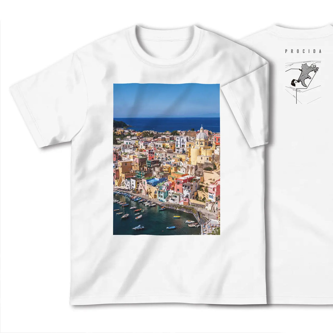 【プローチダ（イタリア）】Map World ハイクオリティTシャツ