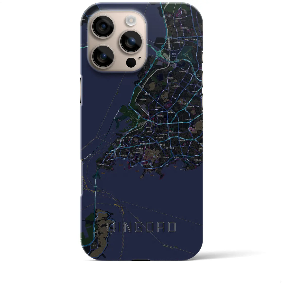 【青島(中華人民共和国)】地図柄iPhoneケース(バックカバータイプ)