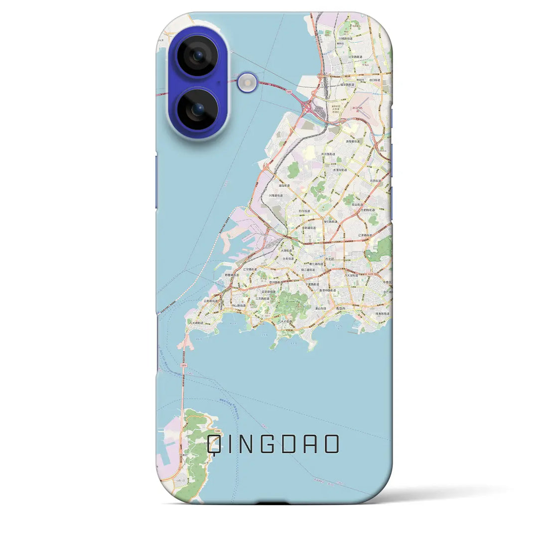 【青島(中華人民共和国)】地図柄iPhoneケース(バックカバータイプ)ナチュラル・iPhone 16 Pro Max 用