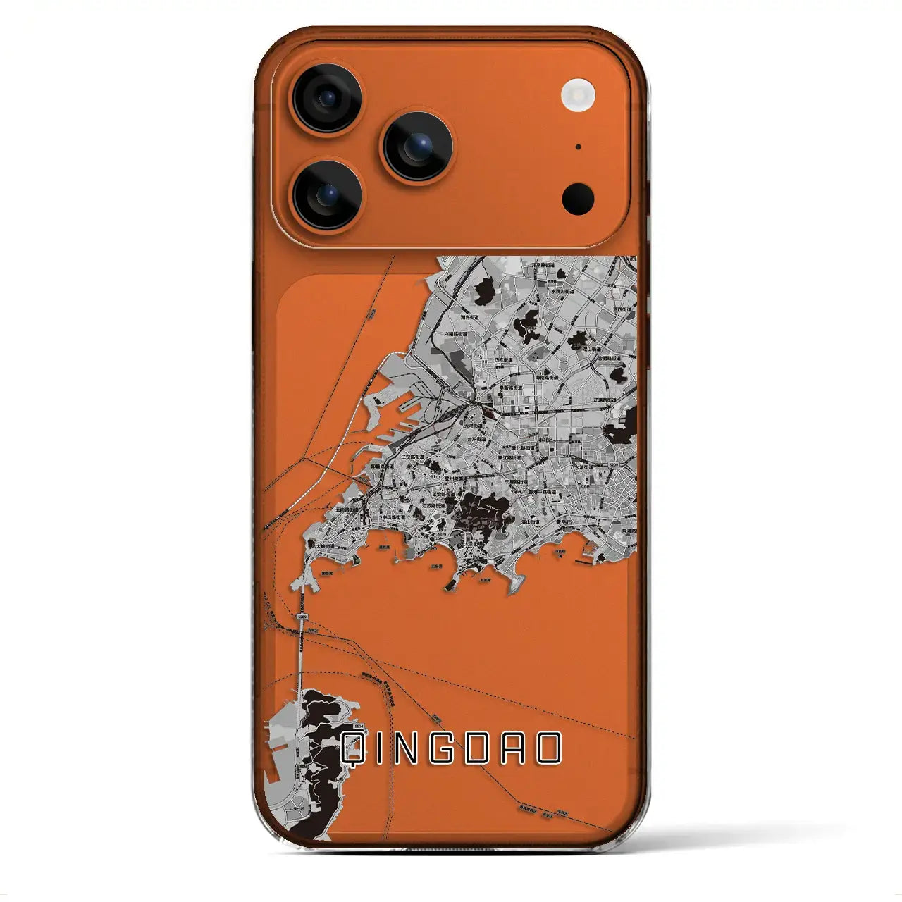 【青島（中華人民共和国）】地図柄iPhoneケース（クリアタイプ）
