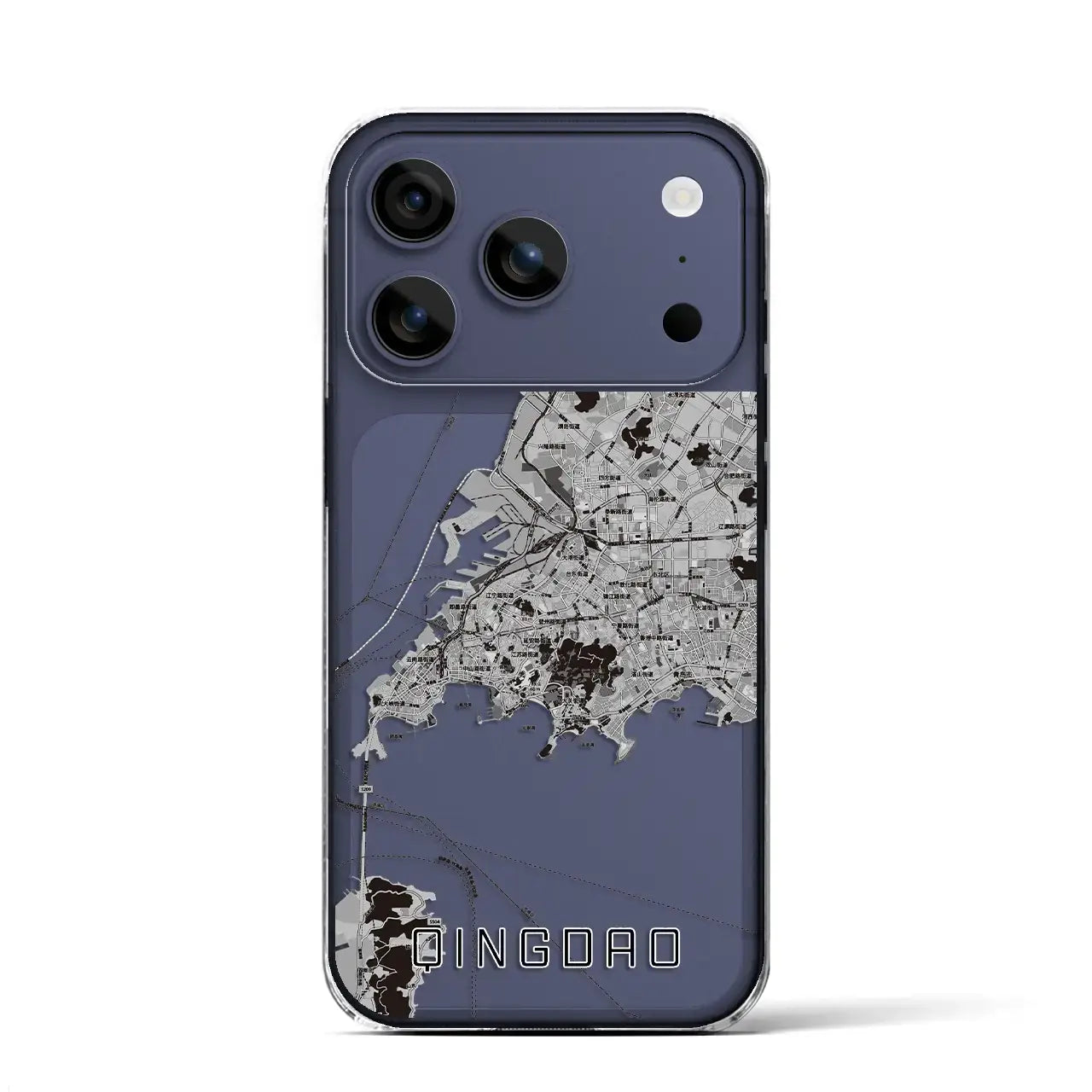 【青島（中華人民共和国）】地図柄iPhoneケース（クリアタイプ）