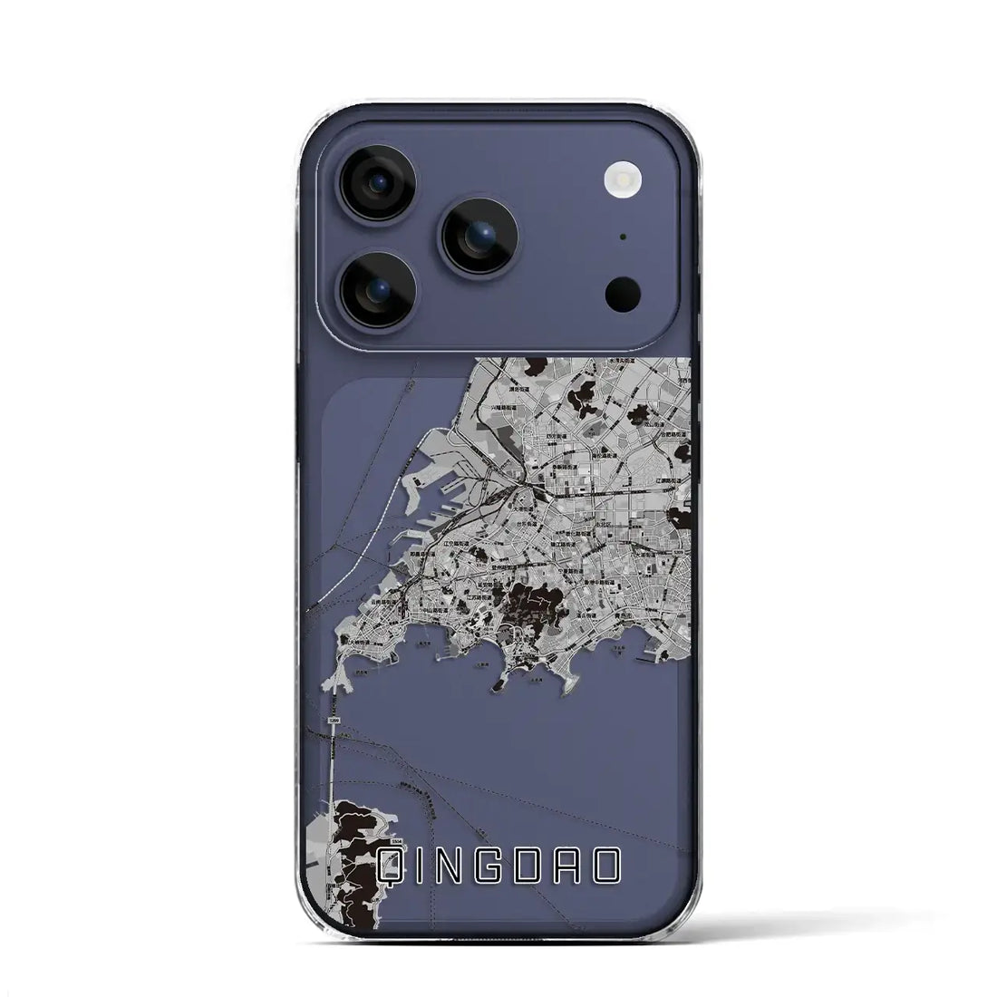 【青島（中華人民共和国）】地図柄iPhoneケース（クリアタイプ）