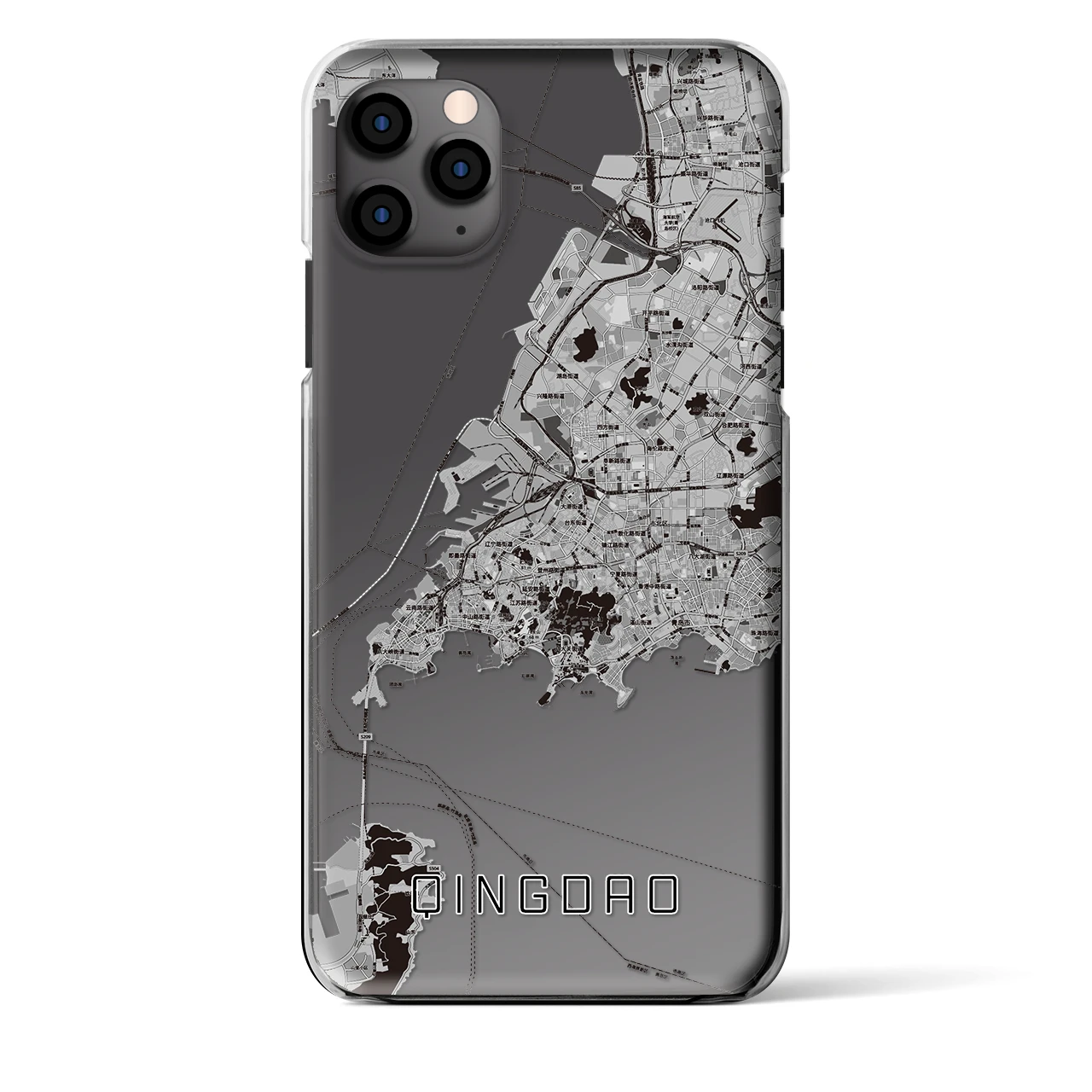 【青島（中華人民共和国）】地図柄iPhoneケース（クリアタイプ）