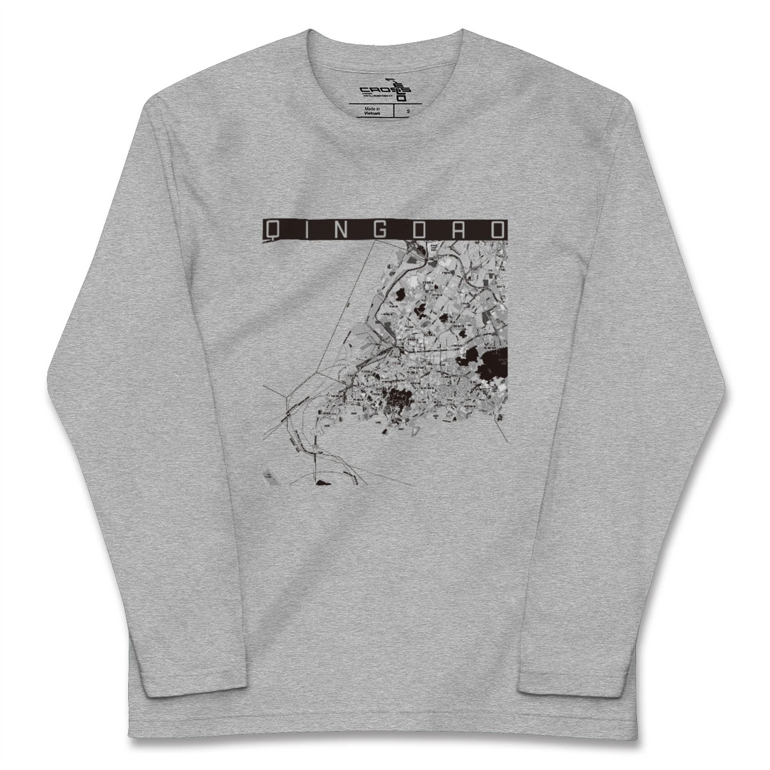 【青島（中華人民共和国）】地図柄ロングスリーブTシャツ