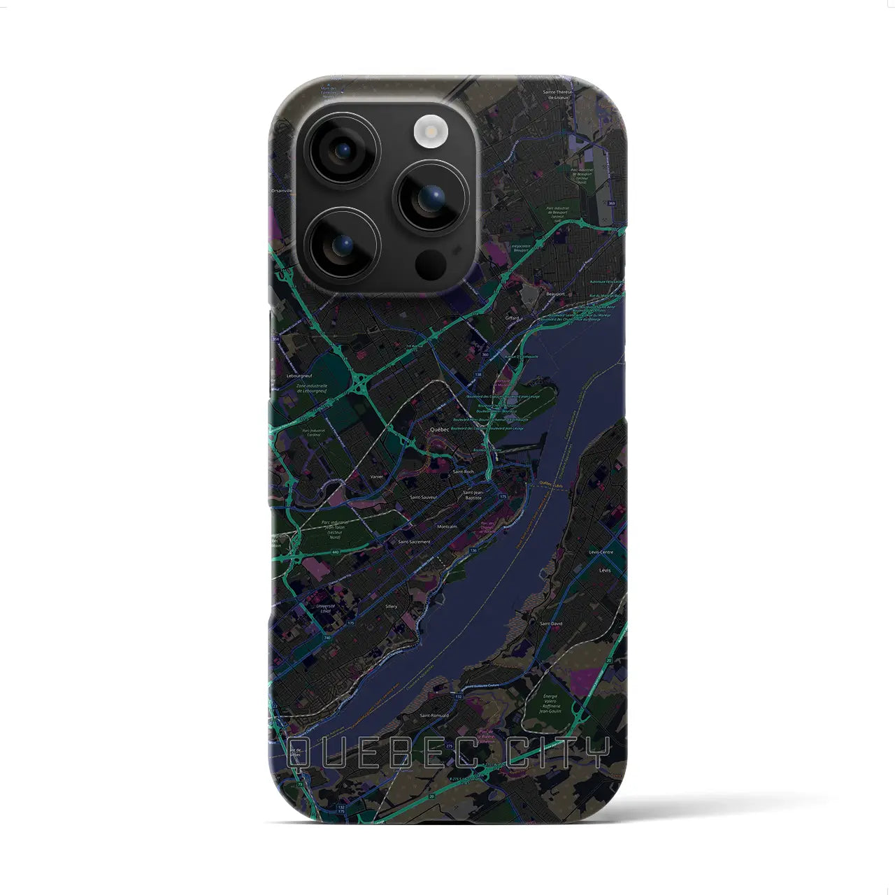 【ケベック・シティー（カナダ）】地図柄iPhoneケース（バックカバータイプ）