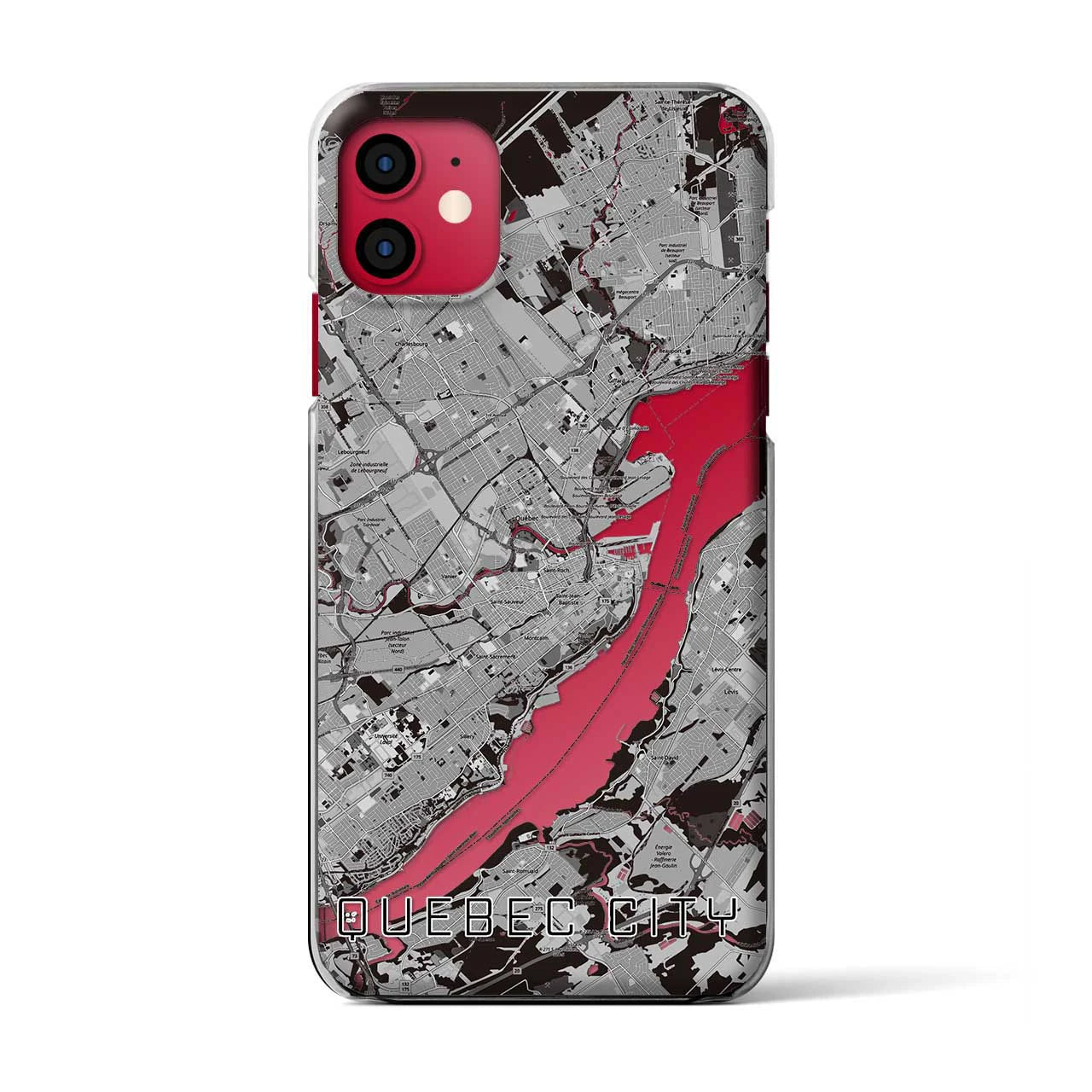 【ケベック・シティー（カナダ）】地図柄iPhoneケース（クリアタイプ）