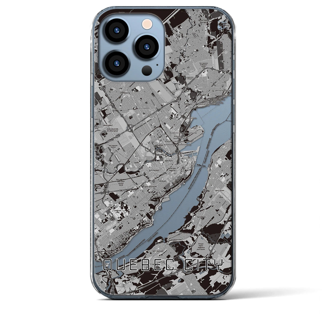 【ケベック・シティー（カナダ）】地図柄iPhoneケース（クリアタイプ）