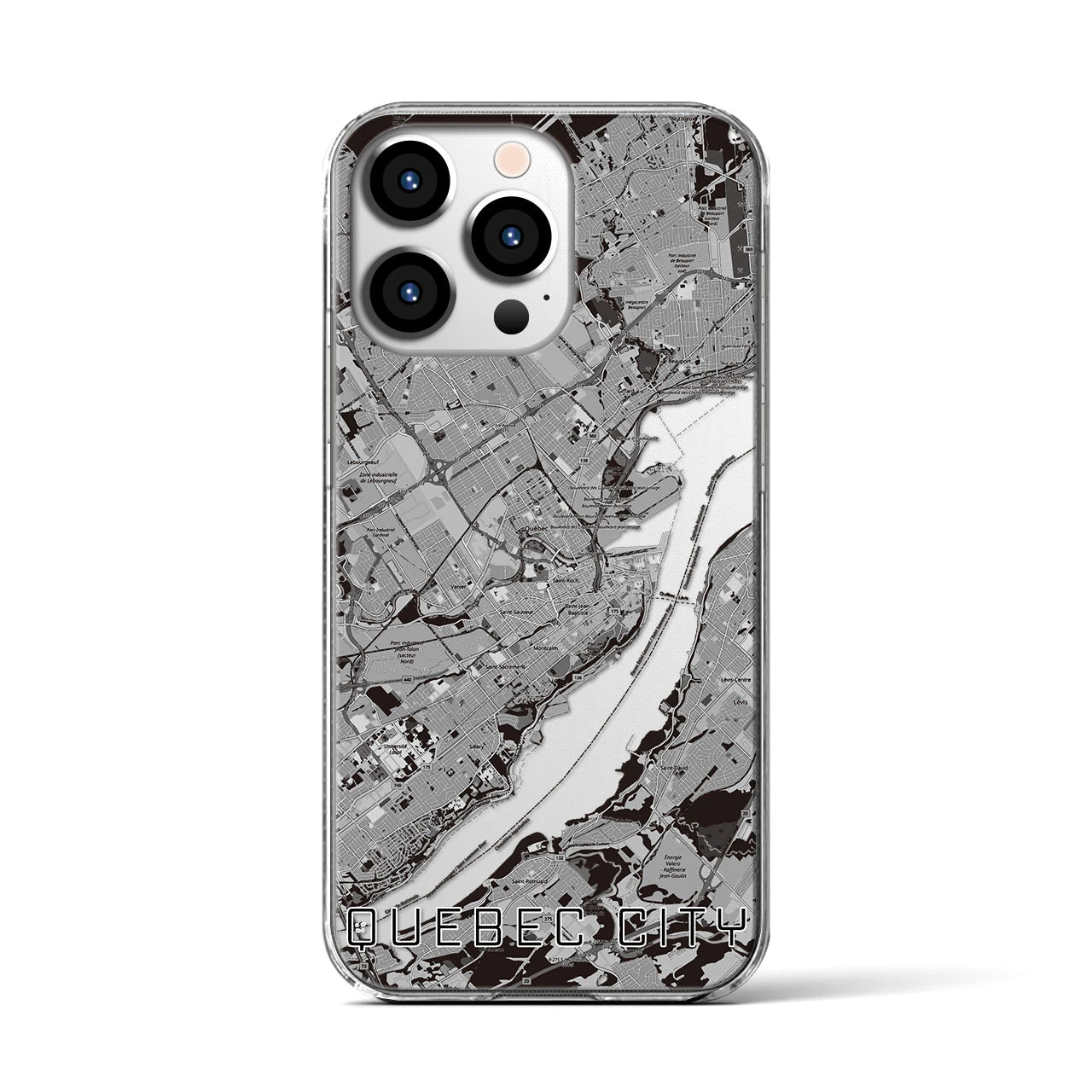 【ケベック・シティー（カナダ）】地図柄iPhoneケース（クリアタイプ）