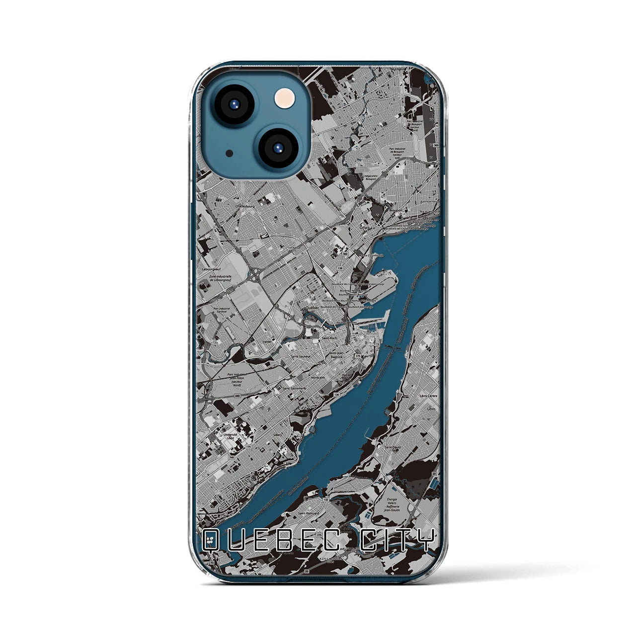 【ケベック・シティー（カナダ）】地図柄iPhoneケース（クリアタイプ）