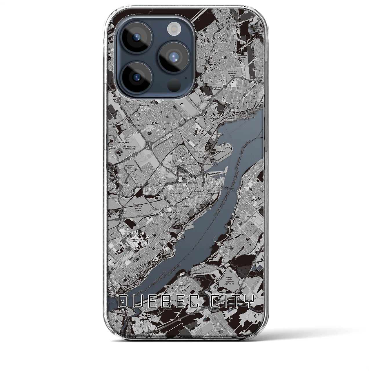 【ケベック・シティー（カナダ）】地図柄iPhoneケース（クリアタイプ）