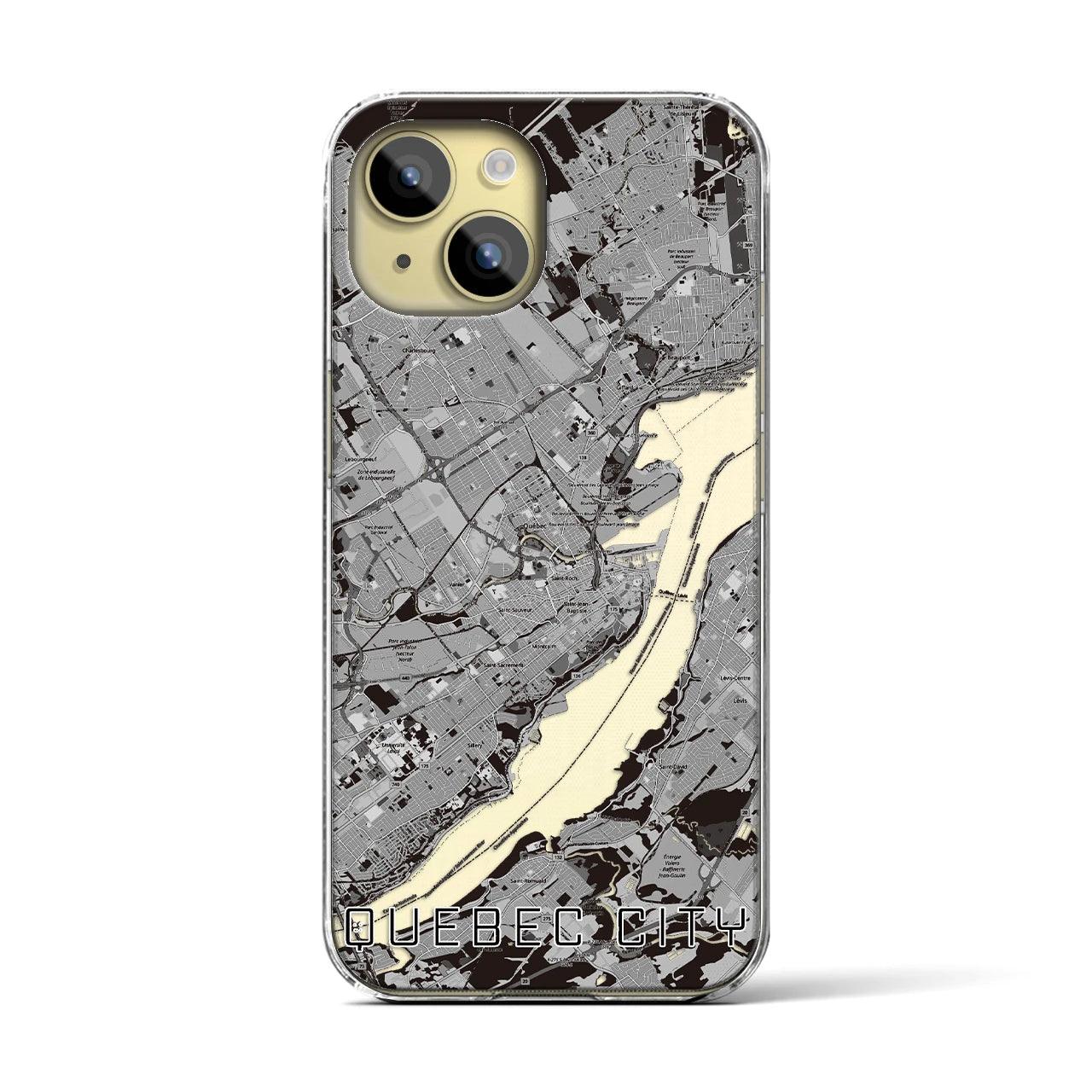 【ケベック・シティー（カナダ）】地図柄iPhoneケース（クリアタイプ）