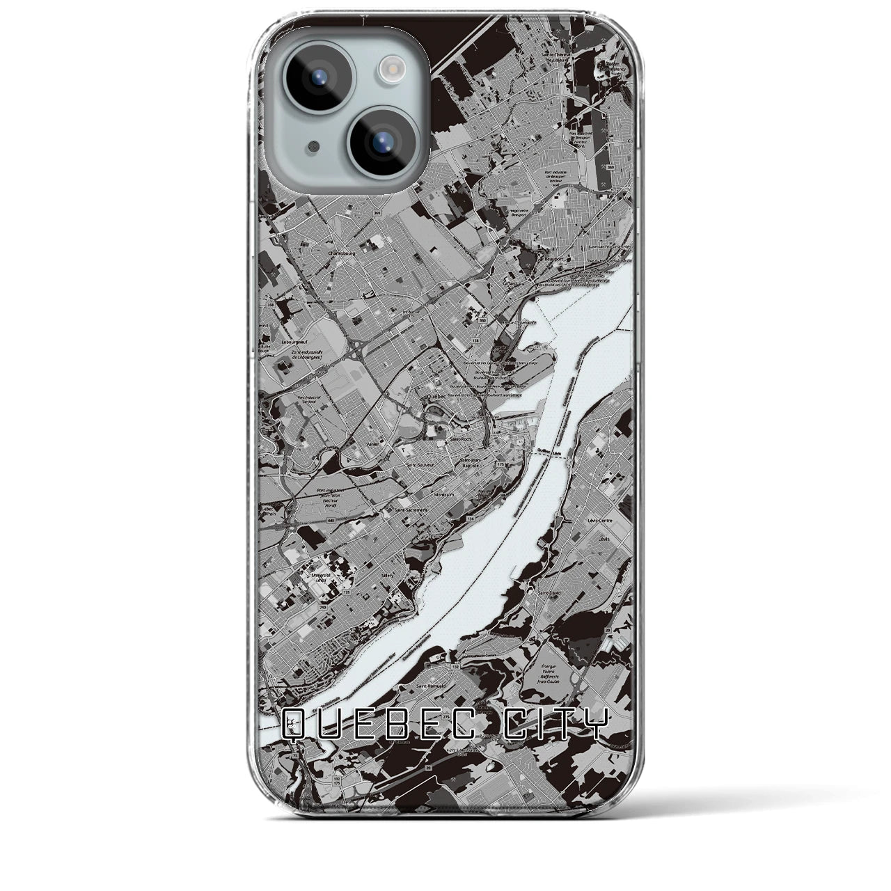 【ケベック・シティー（カナダ）】地図柄iPhoneケース（クリアタイプ）