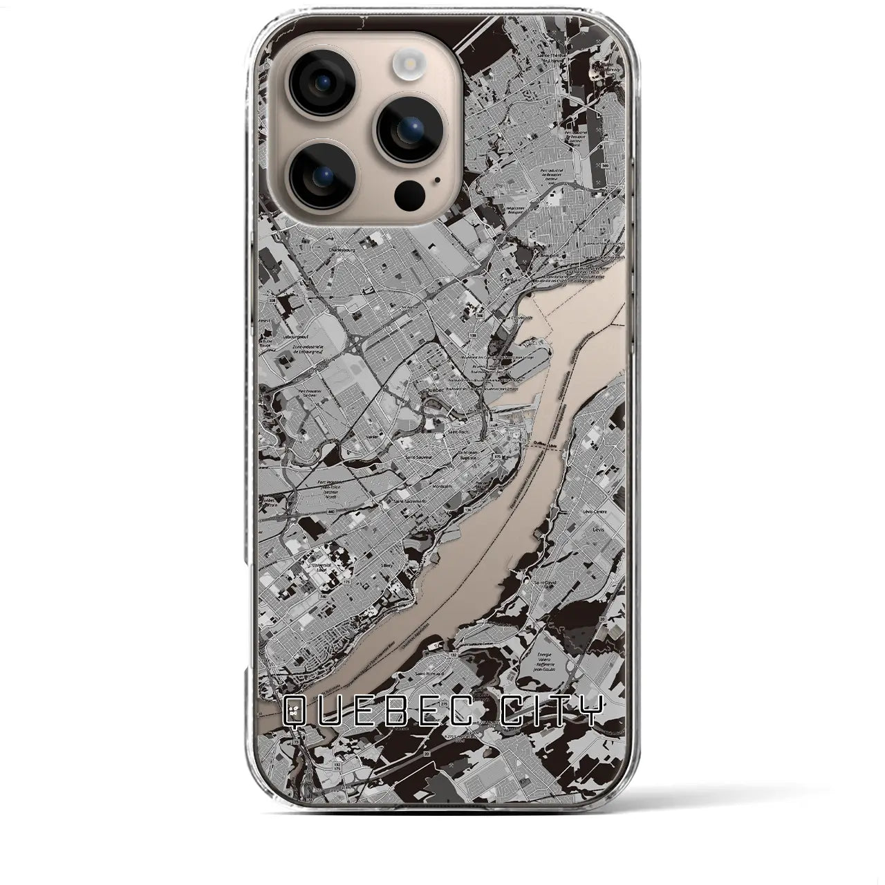 【ケベック・シティー（カナダ）】地図柄iPhoneケース（クリアタイプ）