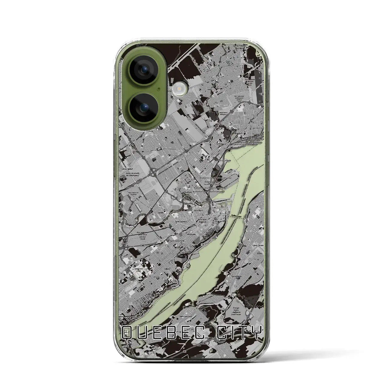 【ケベック・シティー（カナダ）】地図柄iPhoneケース（クリアタイプ）