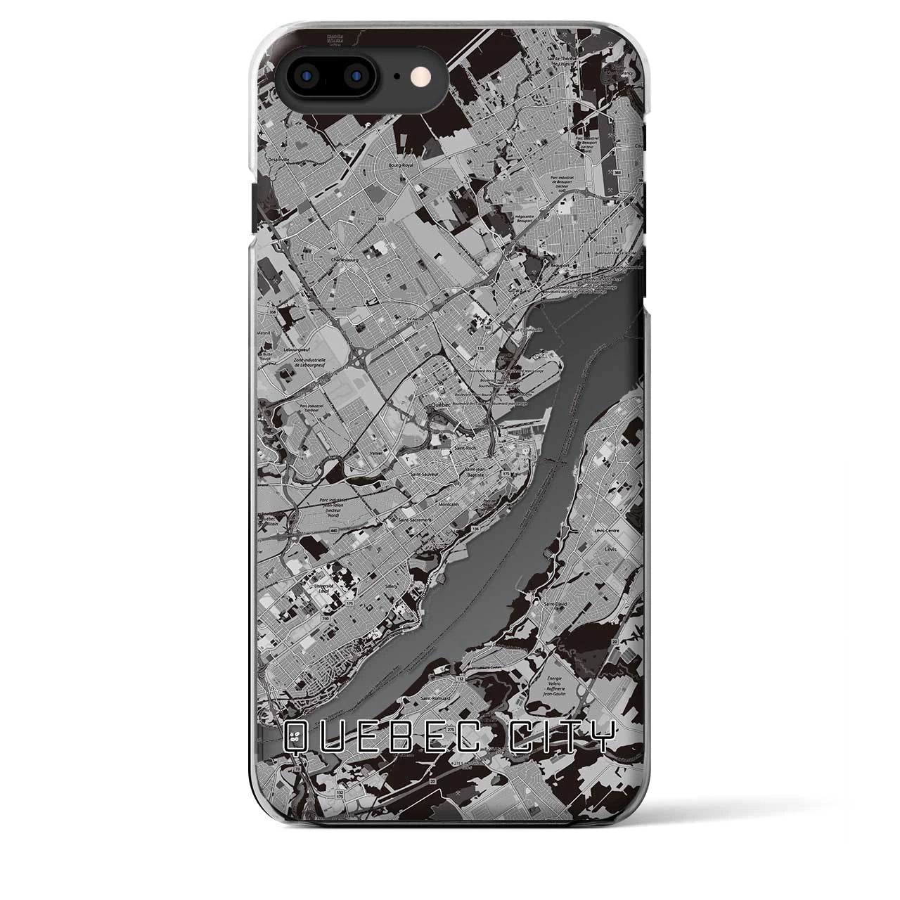 【ケベック・シティー（カナダ）】地図柄iPhoneケース（クリアタイプ）