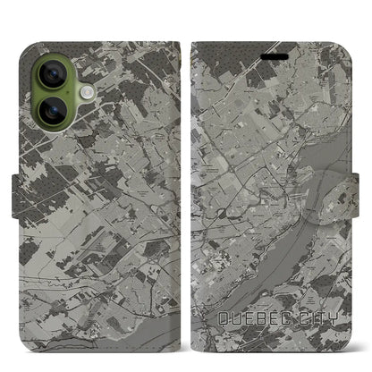 【ケベック・シティー（カナダ）】地図柄iPhoneケース（手帳タイプ）