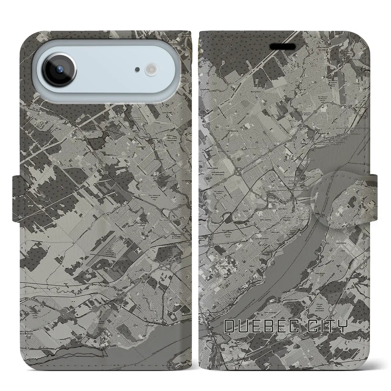 【ケベック・シティー（カナダ）】地図柄iPhoneケース（手帳タイプ）