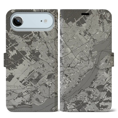 【ケベック・シティー（カナダ）】地図柄iPhoneケース（手帳タイプ）