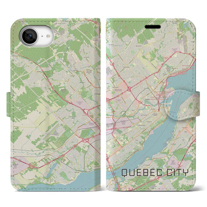 【ケベック・シティー（カナダ）】地図柄iPhoneケース（手帳タイプ）