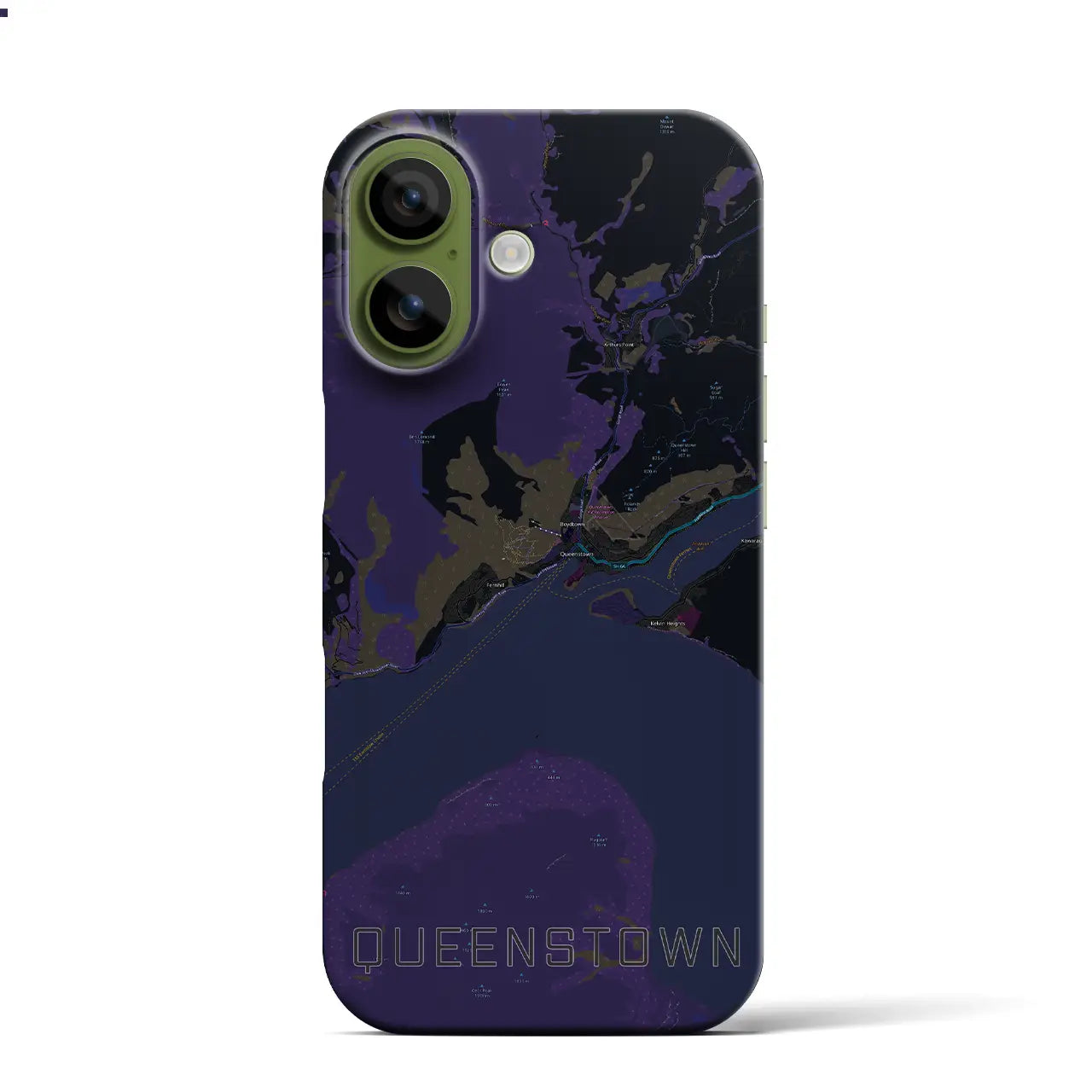 【クイーンズタウン（ニュージーランド）】地図柄iPhoneケース（バックカバータイプ）