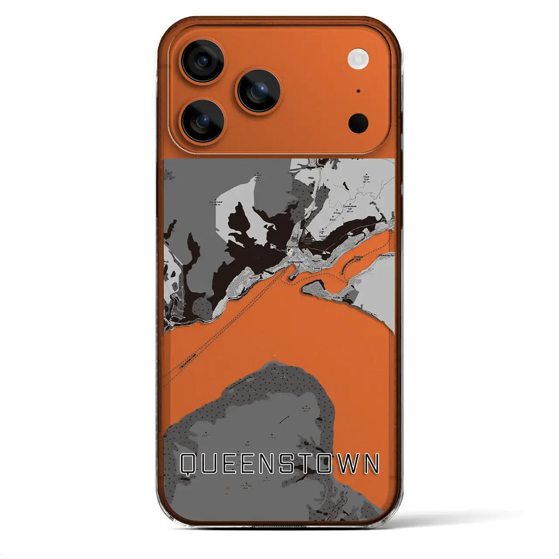【クイーンズタウン（ニュージーランド）】地図柄iPhoneケース（クリアタイプ）